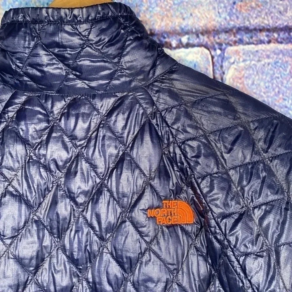 The North Face Women’s Quilted Puffer Windbreaker Outdoor Jacket Blue Orange S/P - Picture 8 of 8